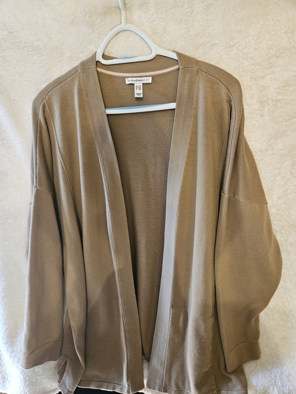 Isaac Mizrahi Open-Front Cardigan Sweater - Brown